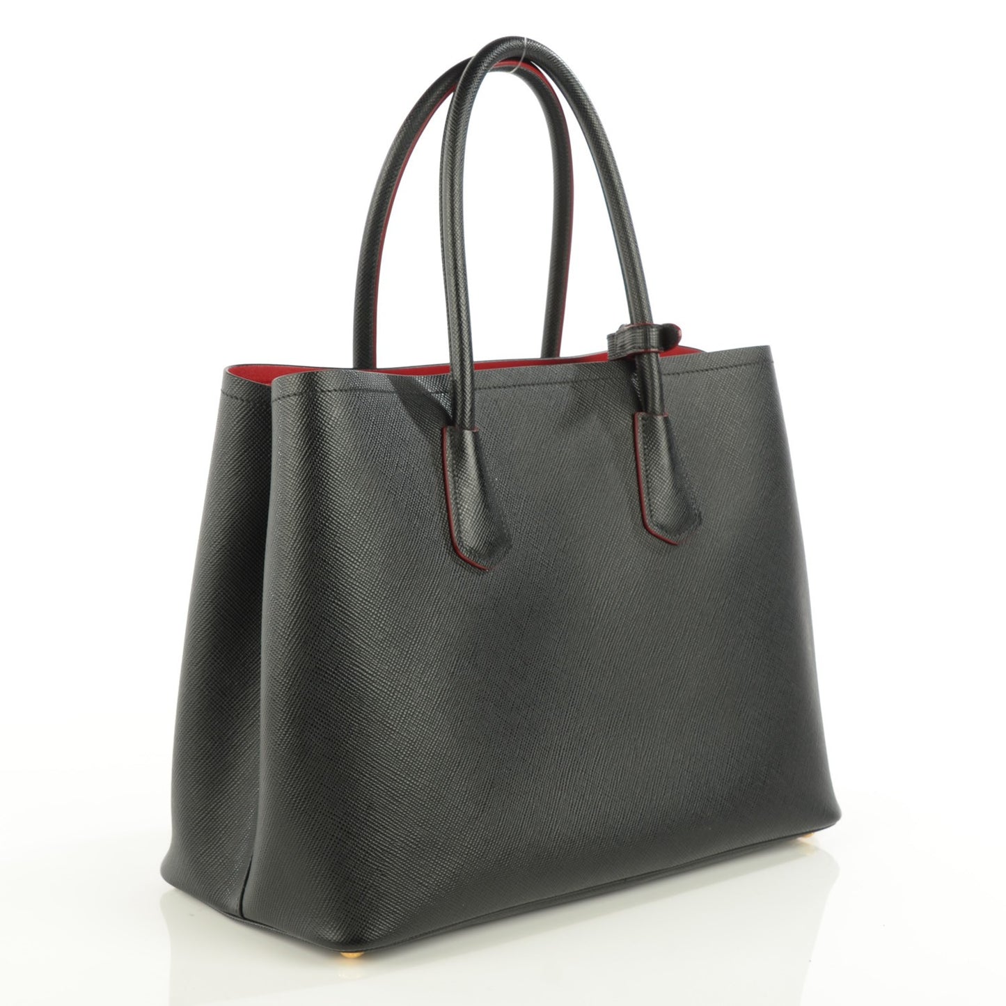 Saffiano Cuir Large Double Bag Nero Black
