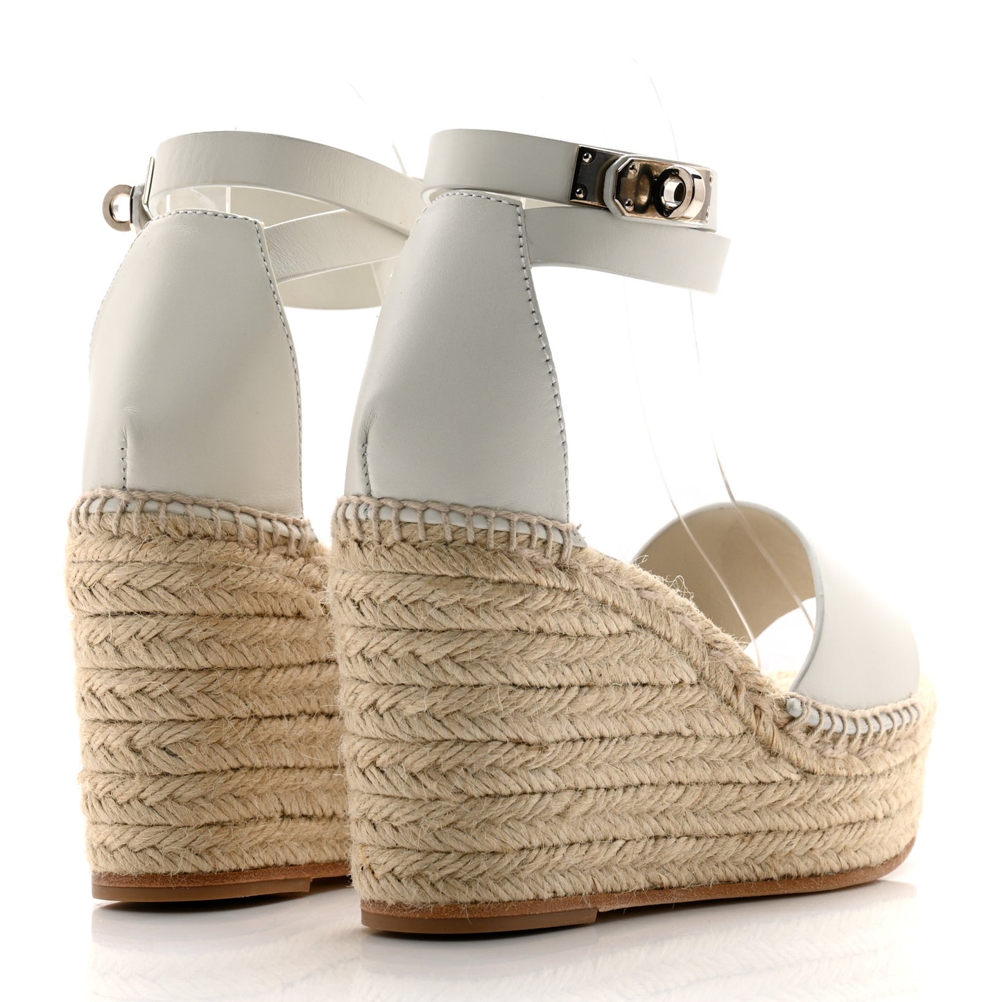 Calfskin Tivoli Espadrille Wedge Sandals 36 White