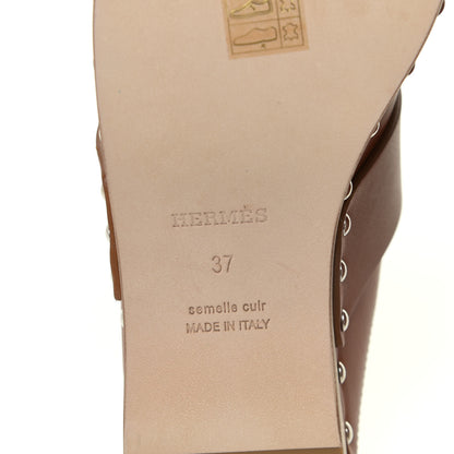 Hermes Calfskin Calya Mules 37 Naturel 7 of 11