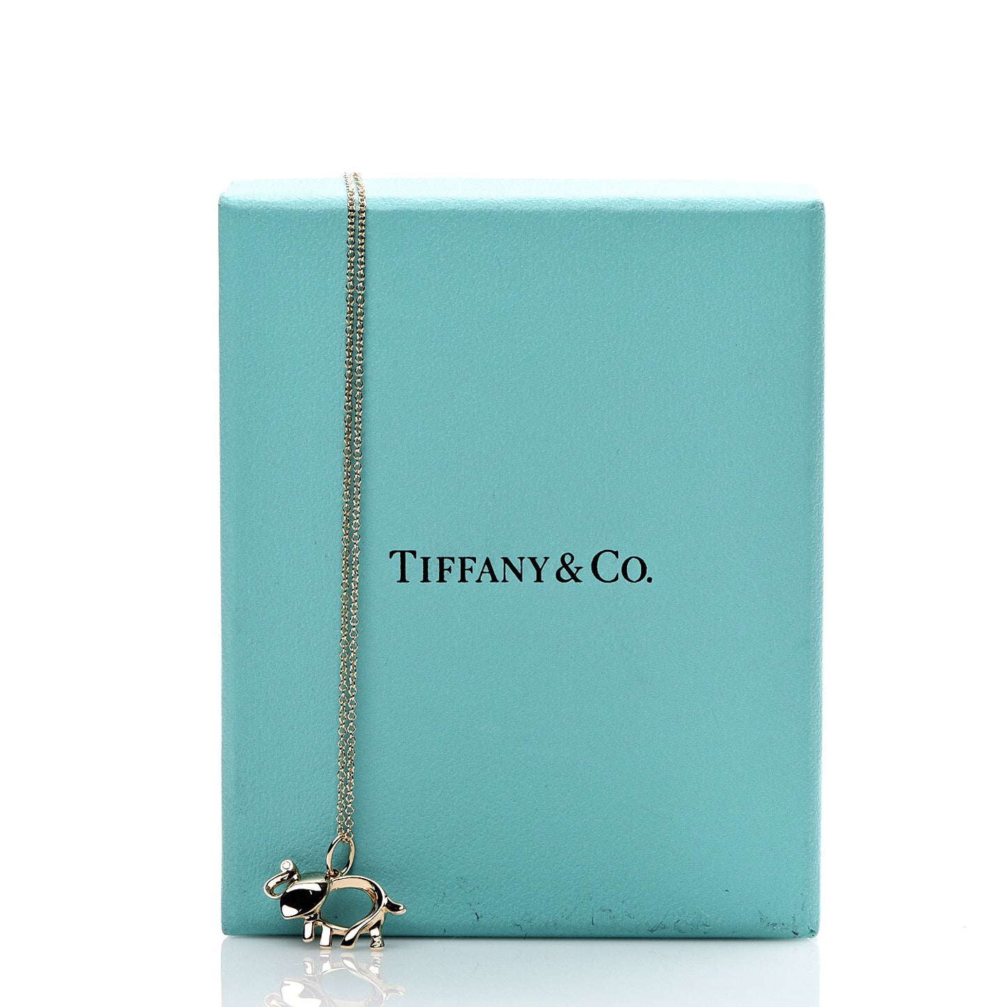 18K Rose Gold Diamond Save The Wild Elephant Pendant Necklace