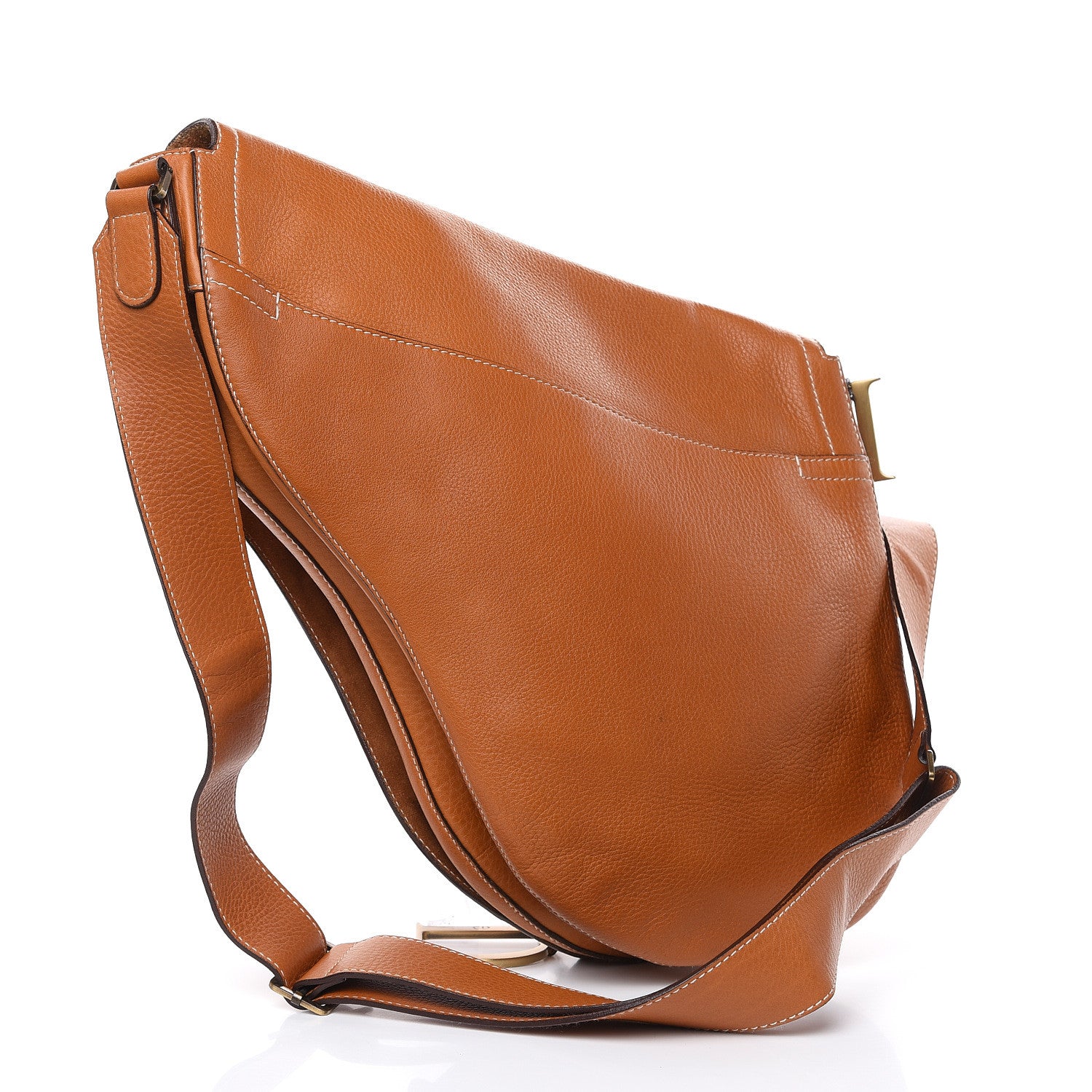 Christian Dior Calfskin Baudrier Saddle Bag Tan 3 of 13