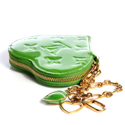 Louis Vuitton Vernis Heart Coin Purse Vert Tonic 5 of 8