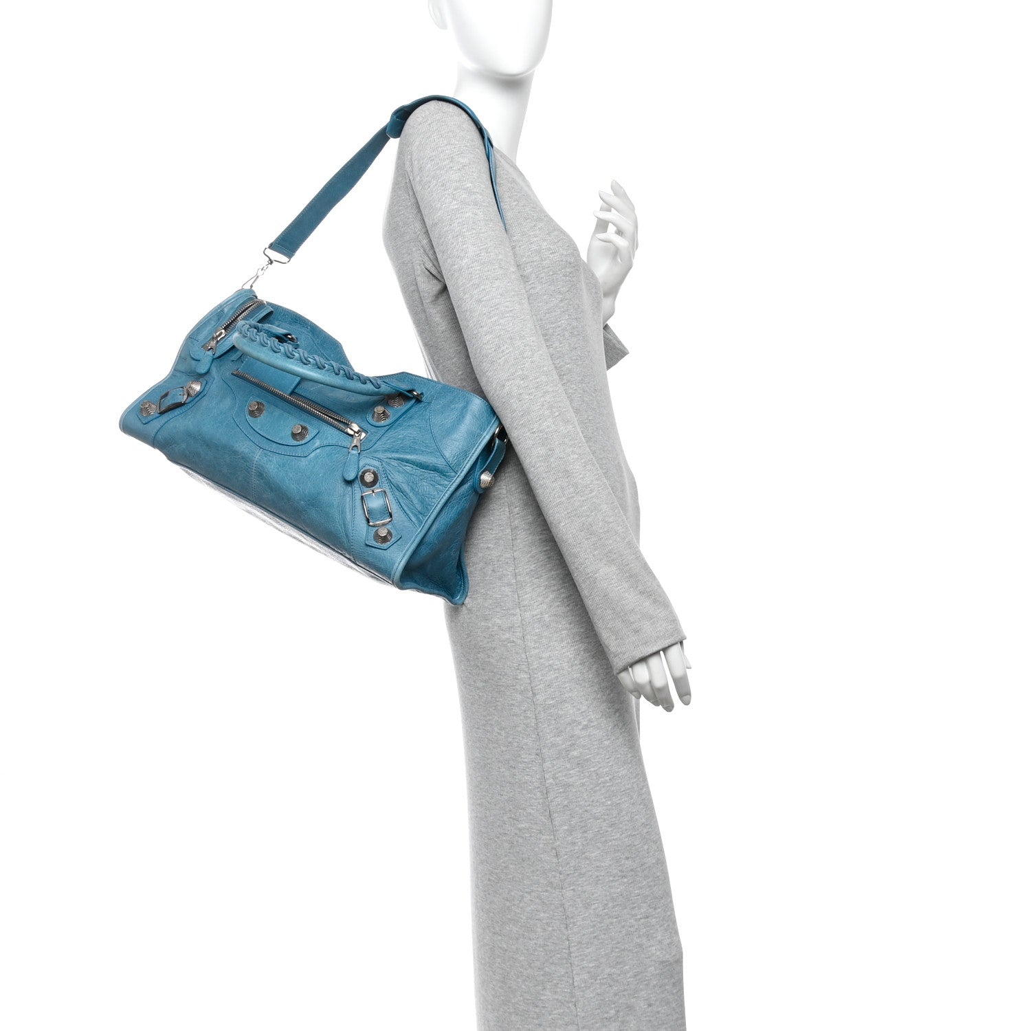 Balenciaga Agneau Giant 21 Silver Hardware Part Time Aquamarine 2 of 12