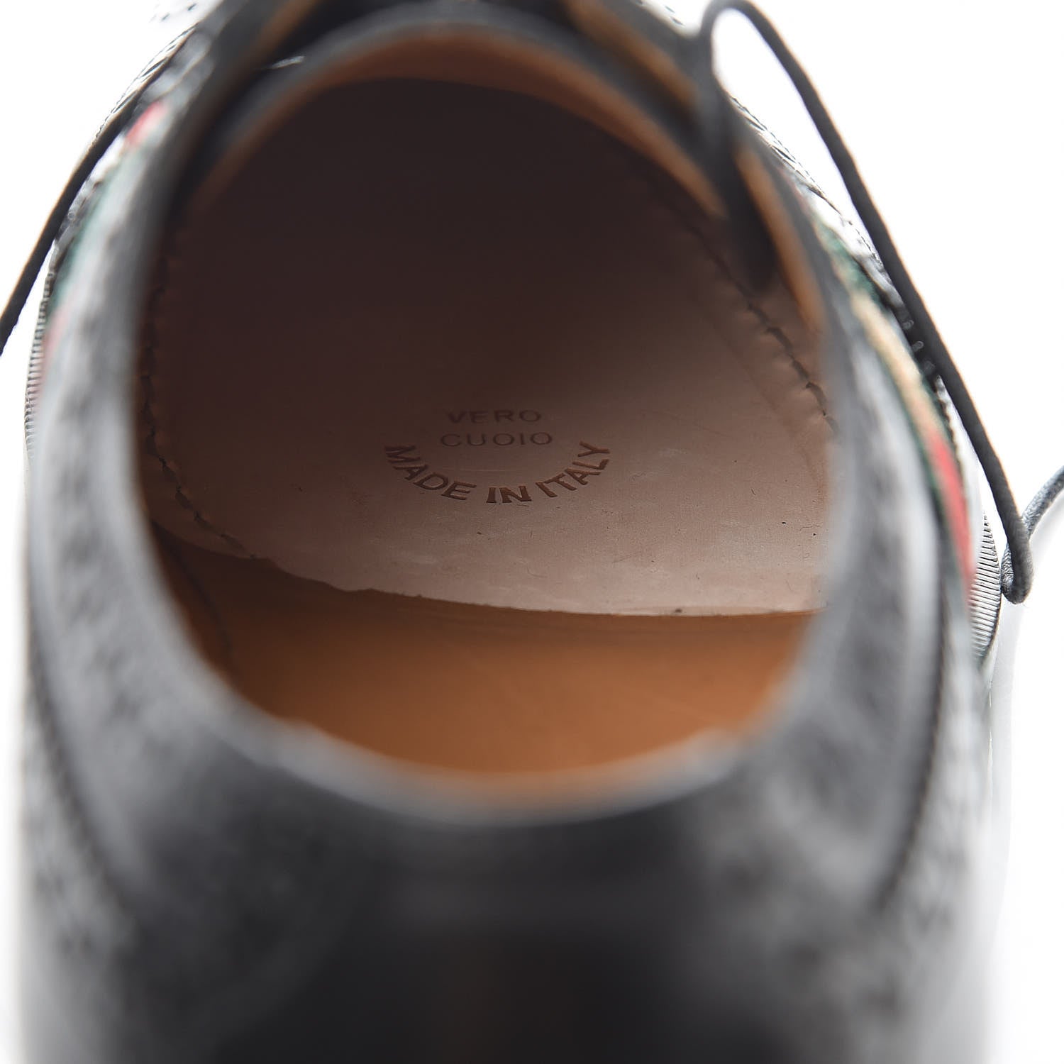 Gucci Calfskin Web Bee Embroidered Mens Wingtip Derby Loafers 10 Black 6 of 14