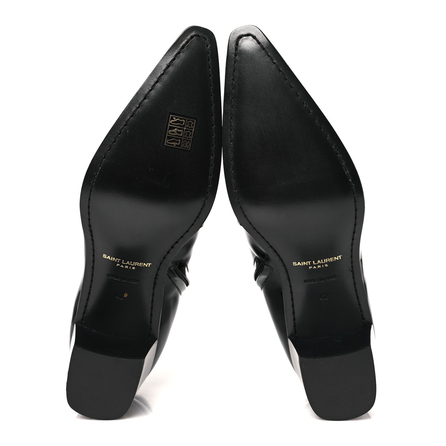 Saint Laurent Patent Arsun Ankle Booties 42 Black 6 of 9