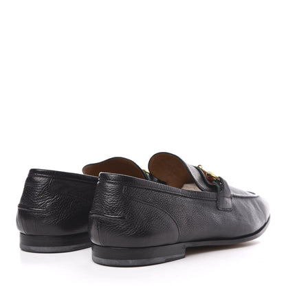 Gucci Calfskin Web Mens Horsebit Loafers 9 Black 4 of 9