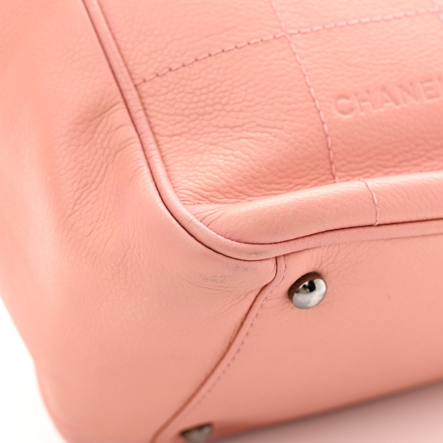 Chanel Caviar Square Stitched Tote Pink 13 of 15