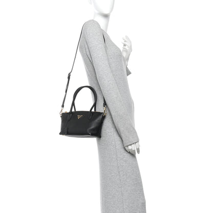 Prada Vitello Daino Small Tote Black 2 of 9