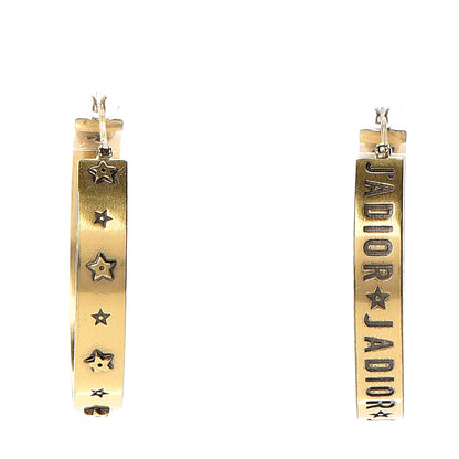 Christian Dior Metal J'Adior Star Hoop Earrings Aged Gold 1 of 5