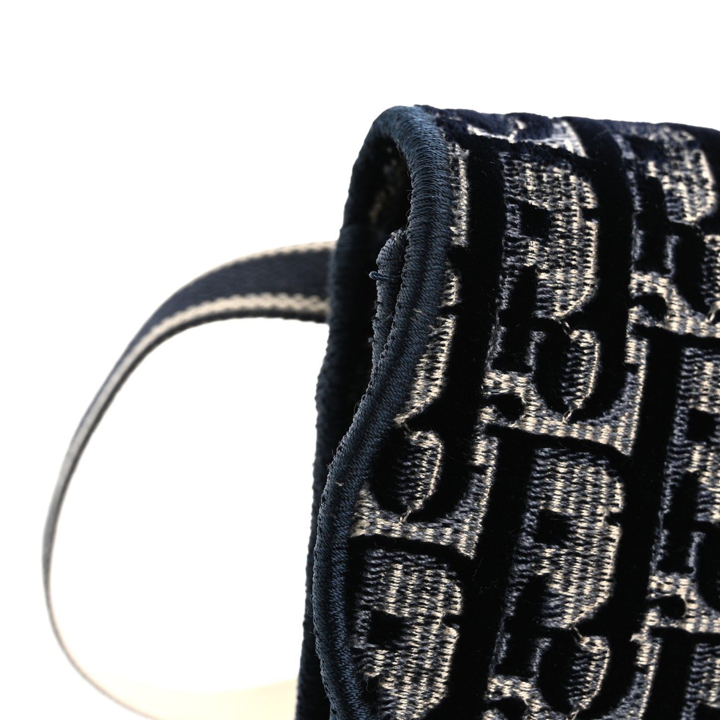 Velvet Oblique Saddle Belt Bag Blue