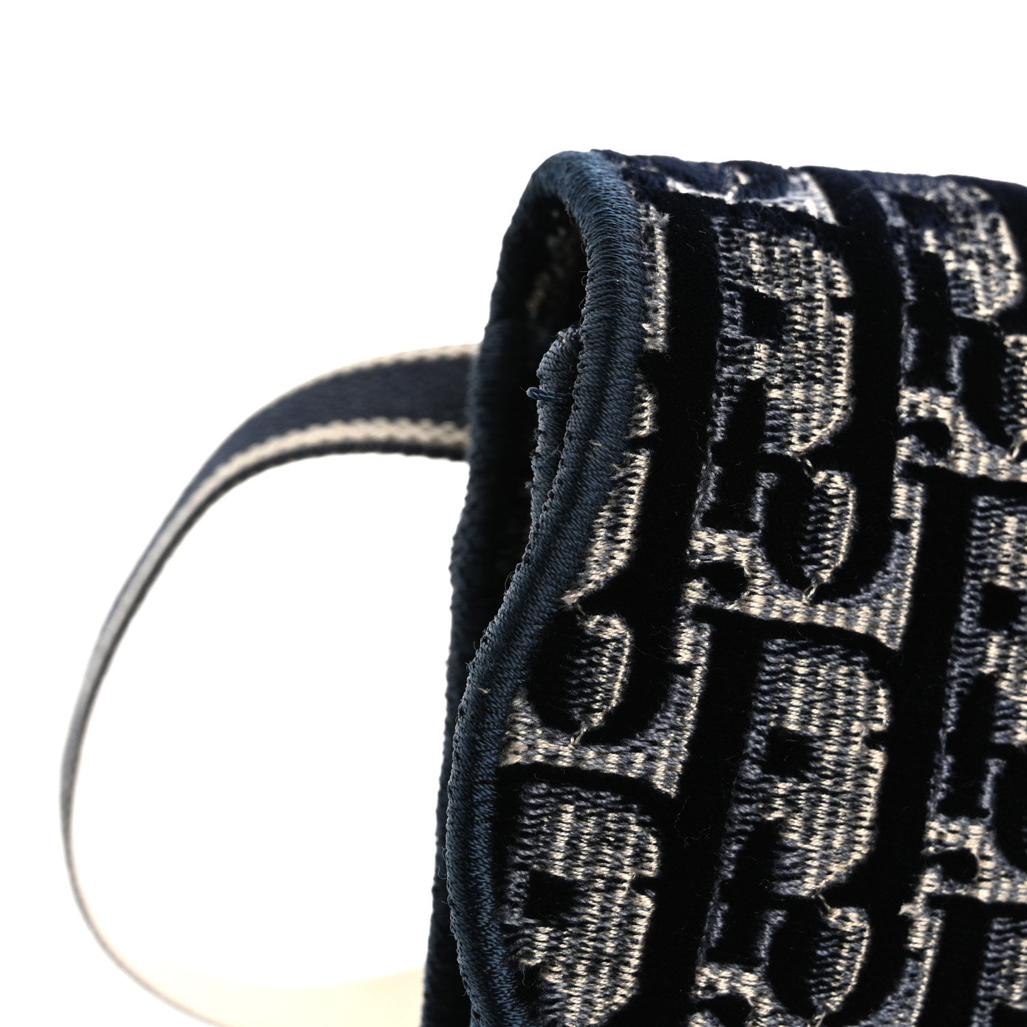 Christian Dior Velvet Oblique Saddle Belt Bag Blue 11 of 14