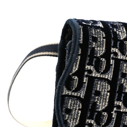 Christian Dior Velvet Oblique Saddle Belt Bag Blue 11 of 14