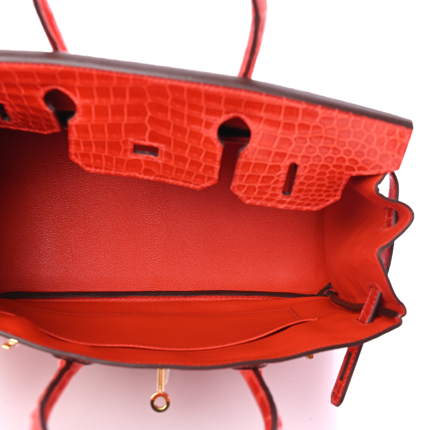 Hermes Shiny Porosus Crocodile Birkin 30 Geranium 4 of 9