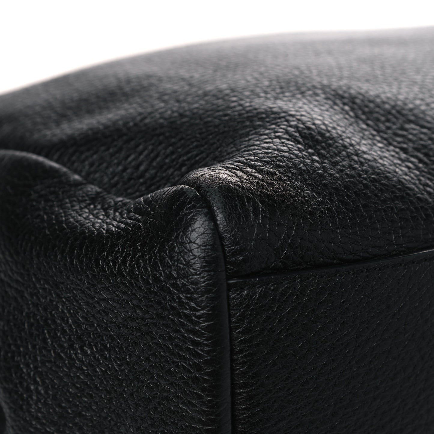 Grained Deerskin Large Miss Sicily Satchel Black