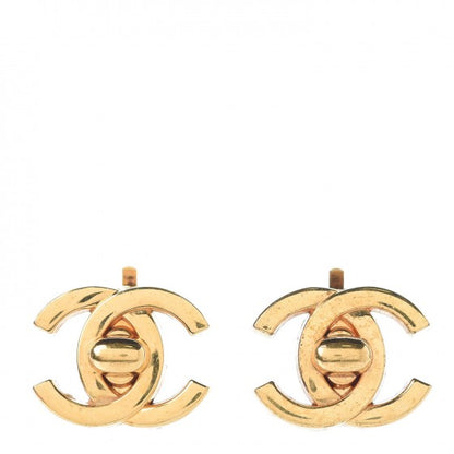 Chanel Metal CC Turnlock Clip On Earrings Gold 1 of 4