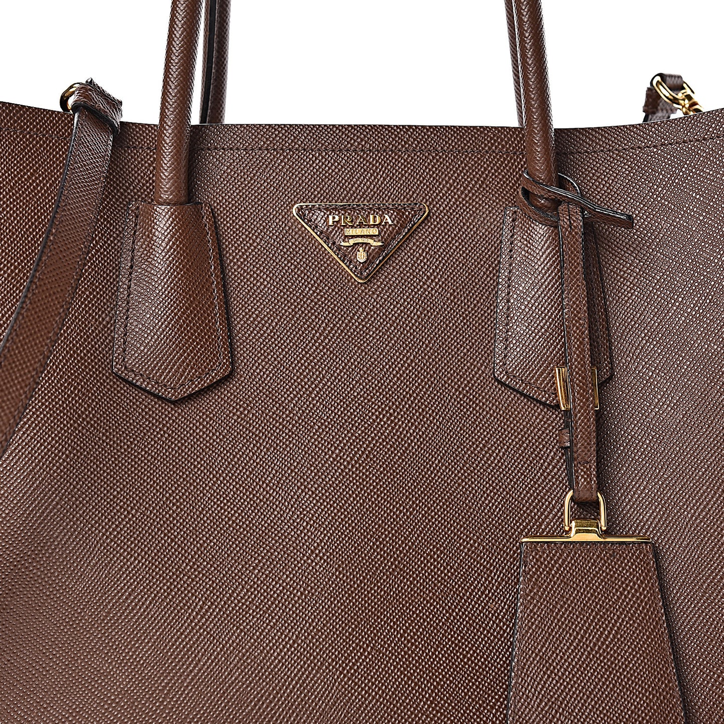 Saffiano Cuir Large Double Bag Cacao