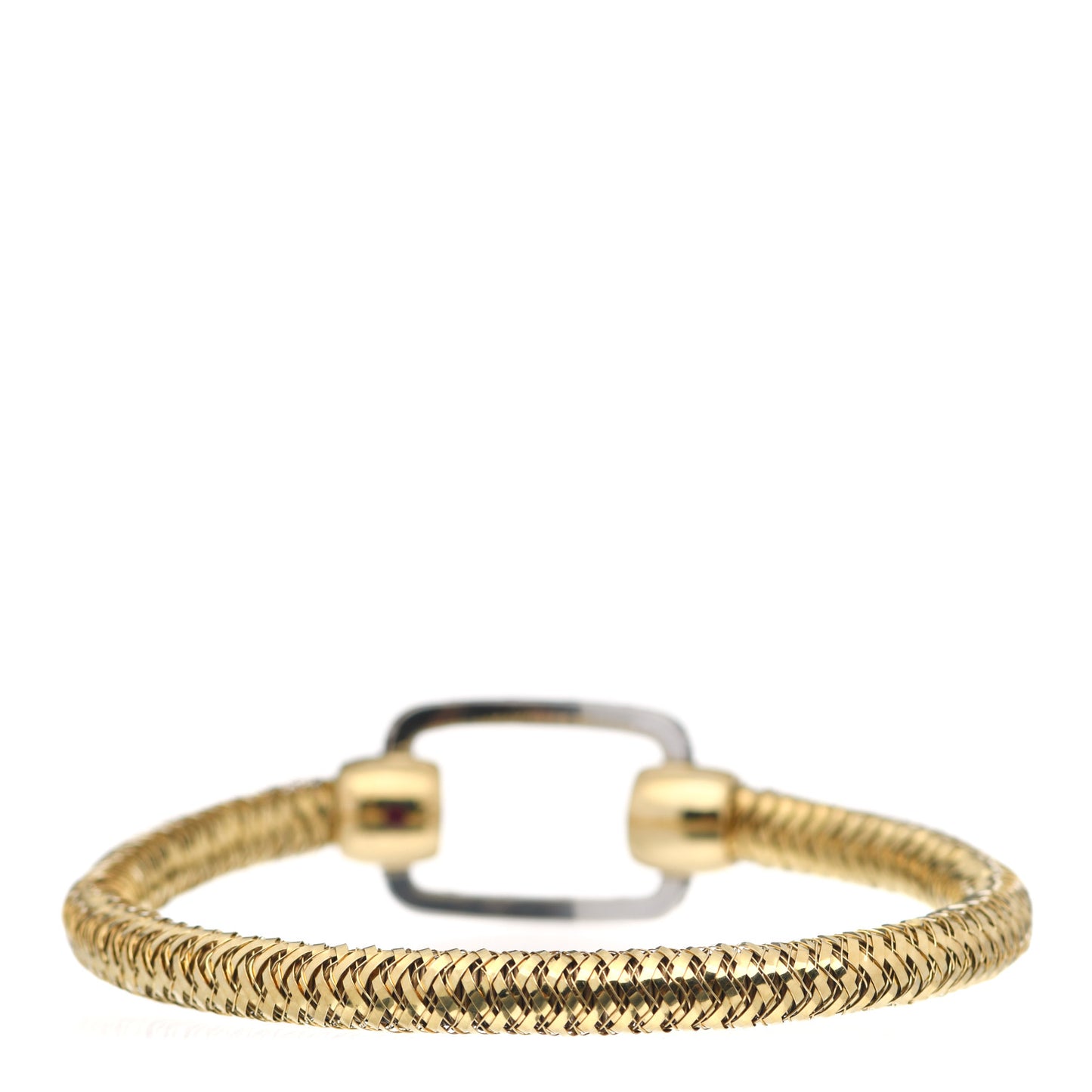 18K Yellow White Gold Diamond Flex Primavera Bangle Bracelet