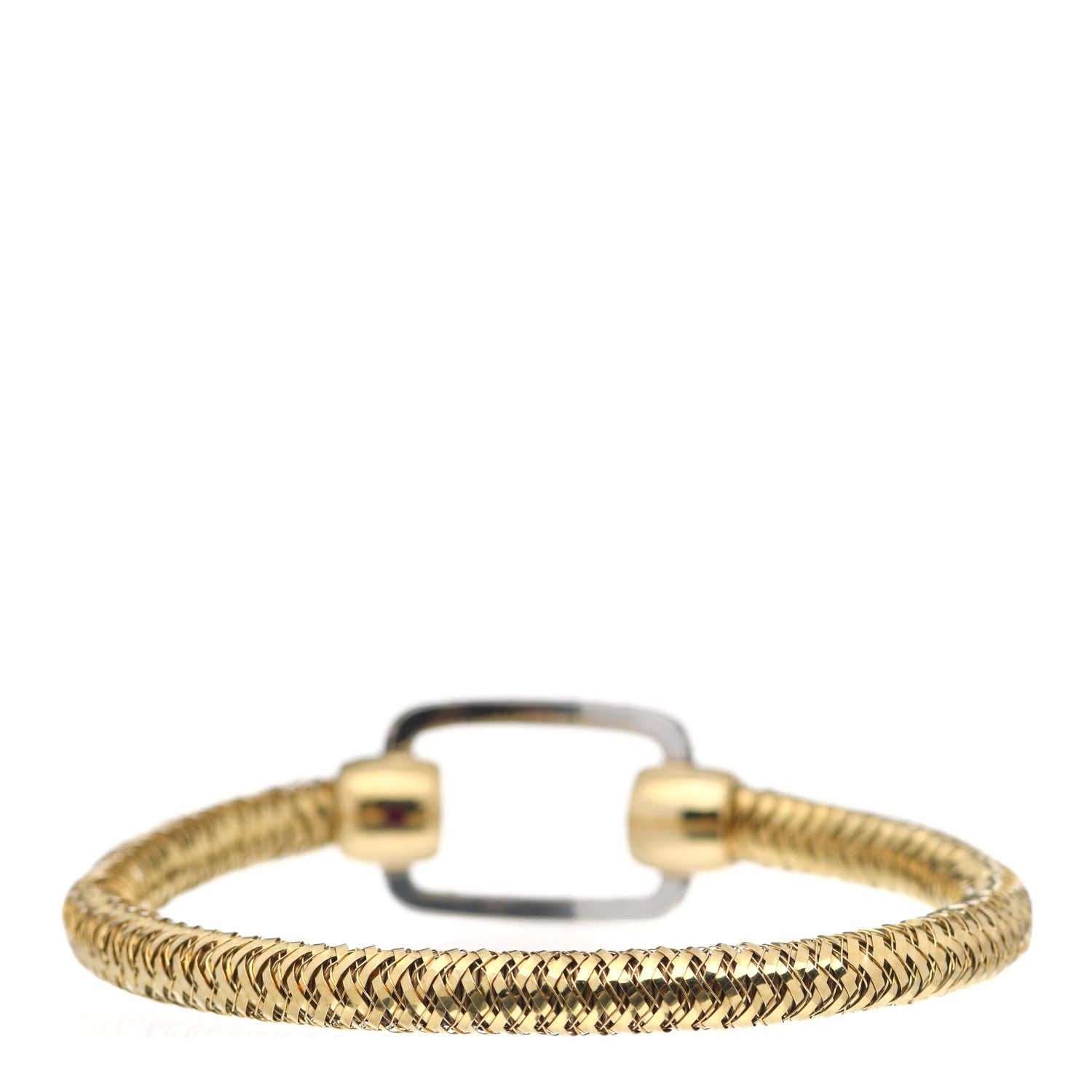 Roberto Coin 18K Yellow White Gold Diamond Flex Primavera Bangle Bracelet 3 of 4