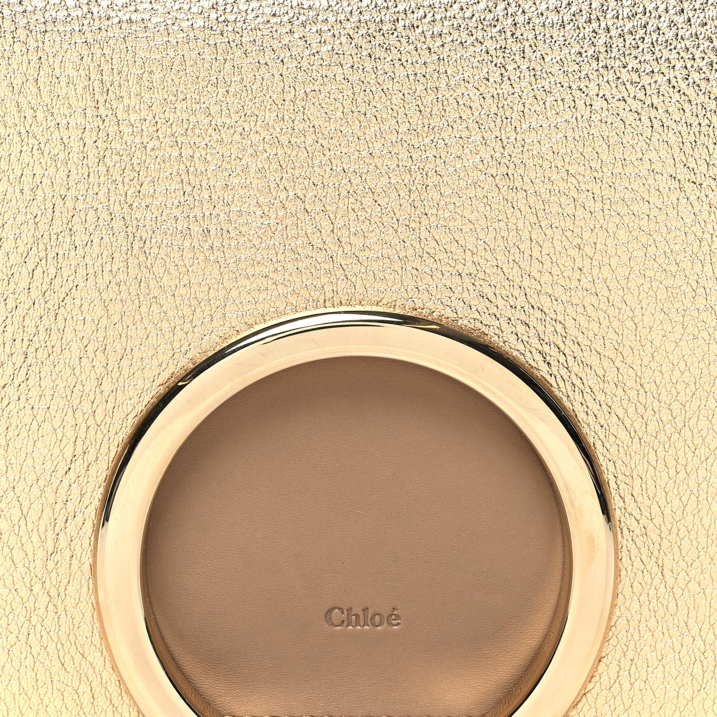 Metallic Grained Calfskin Gabrielle Gold Chestnut