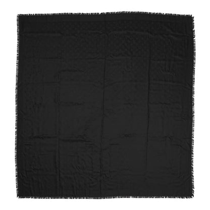 Louis Vuitton Silk Wool Monogram Shawl Black 1 of 3