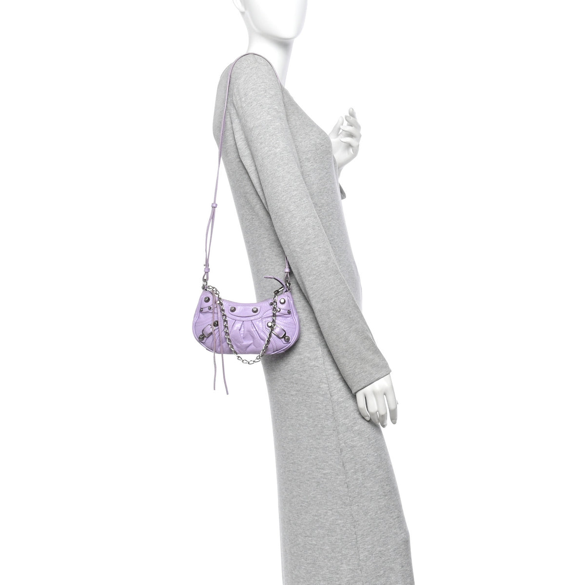 Balenciaga Agneau Arena Le Cagole Mini Purse With Chain Lilac 2 of 10