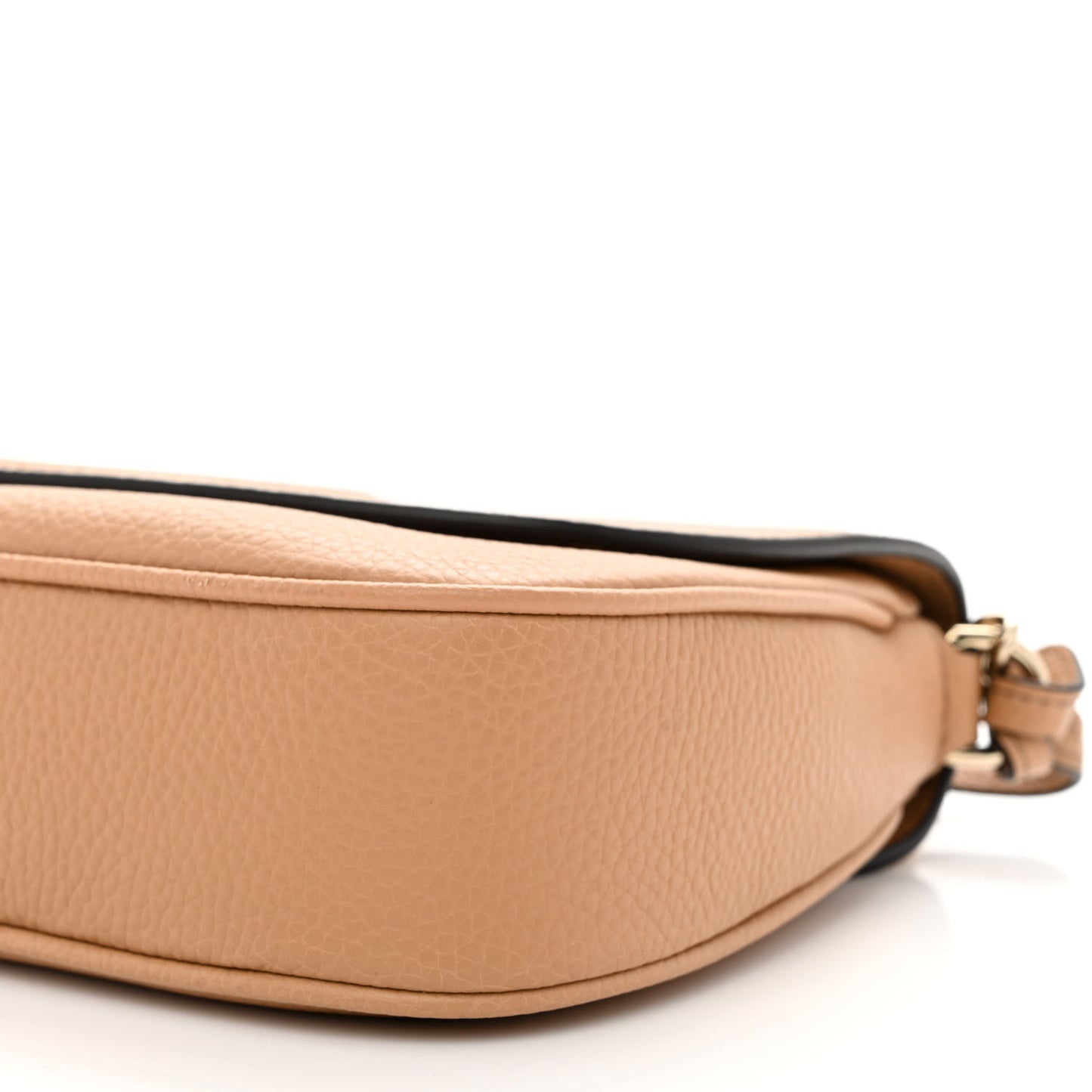 Pebbled Calfskin Medium Soho Flap Crossbody Camelia