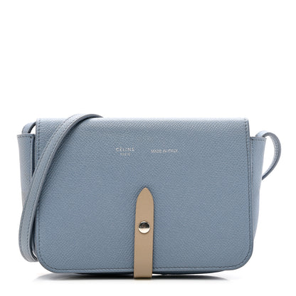 Celine Grained Shiny Calfskin Strap Clutch Slate Blue 1 of 9