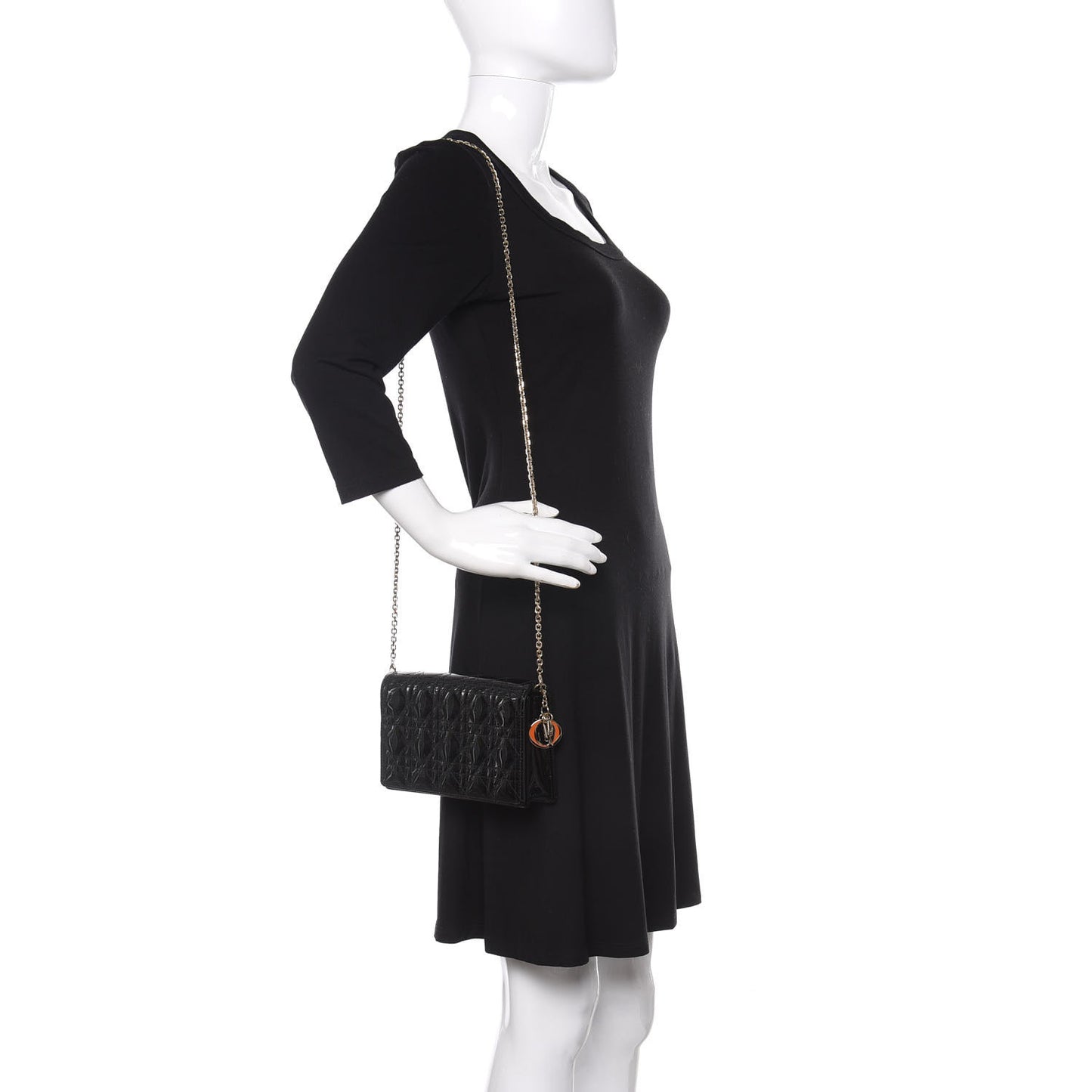 Patent Cannage Lady Dior Clutch Black