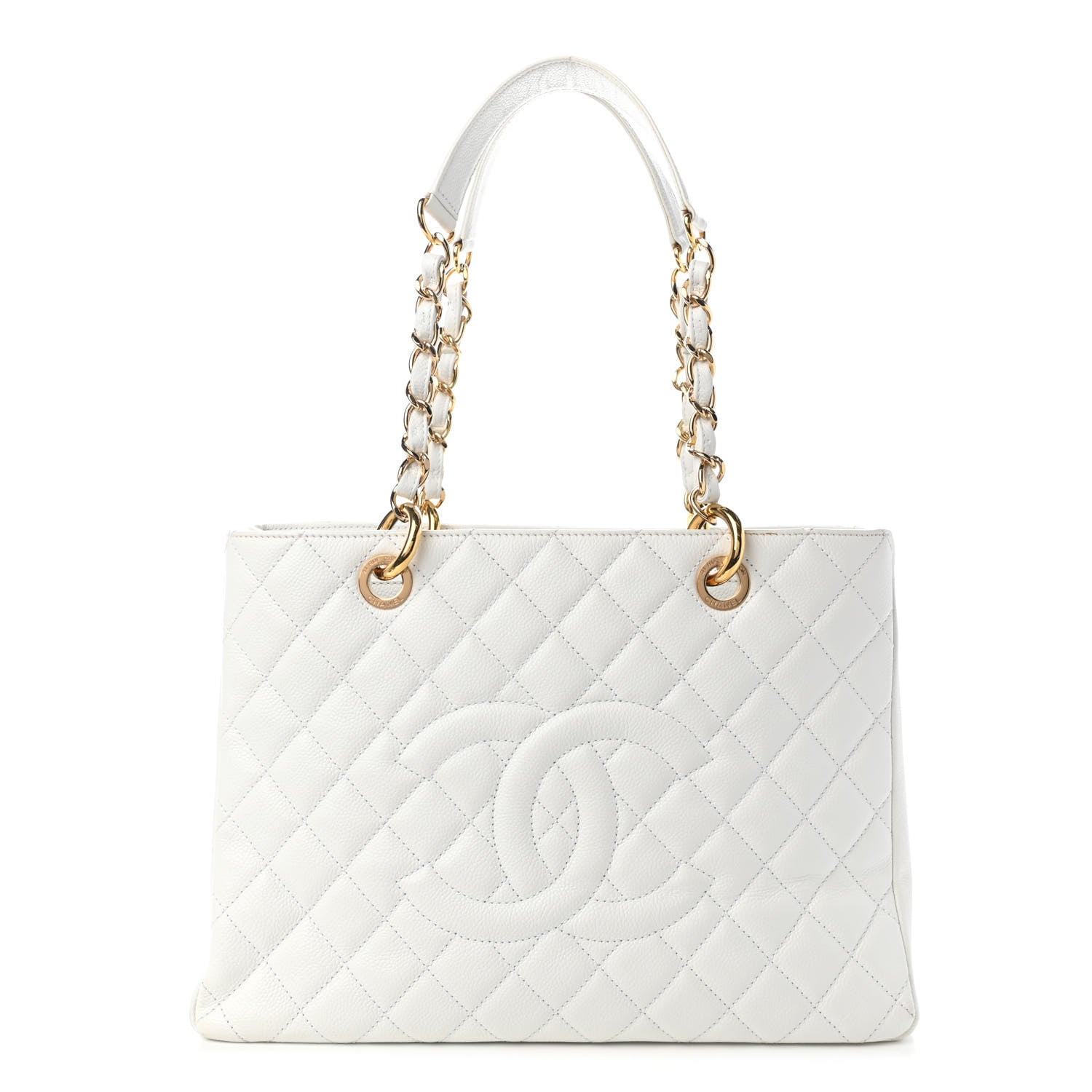 Chanel Caviar Quilted Grand Shopping Tote GST White 1 of 10