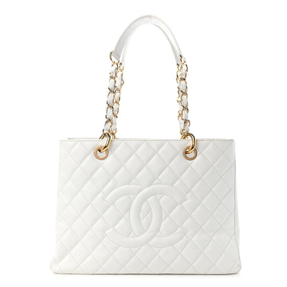 Chanel Caviar Quilted Grand Shopping Tote GST White 1 of 10