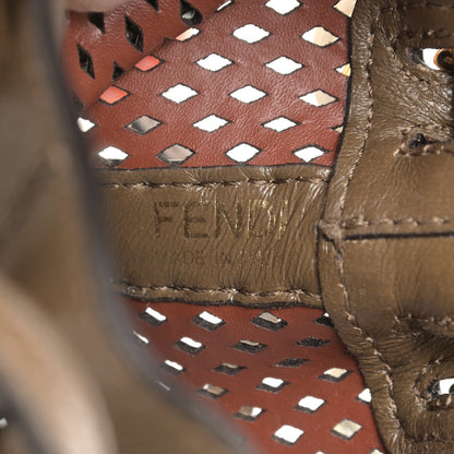 Fendi Vitello Liberty Glossy Lambskin F is Fendi Perforated Mini Mon Tresor Bucket Bag White Ice Rust Maya 6 of 12