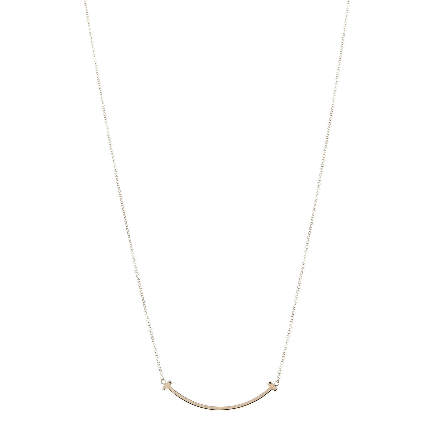 18K Yellow Gold Small T Smile Pendant Necklace