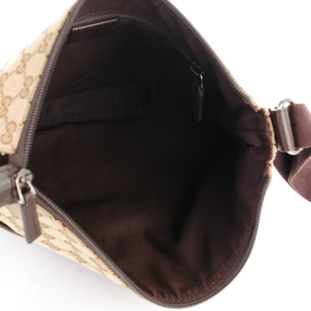 Monogram Calfskin Perforated Medium Flat Messenger Bag Dark Brown