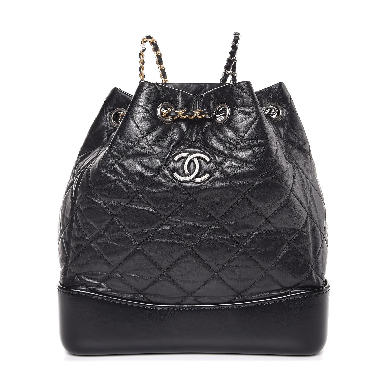 Chanel Aged Calfskin Quilted Small Gabrielle Backpack Black 1 of 8