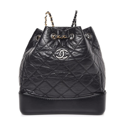 Chanel Aged Calfskin Quilted Small Gabrielle Backpack Black 1 of 8