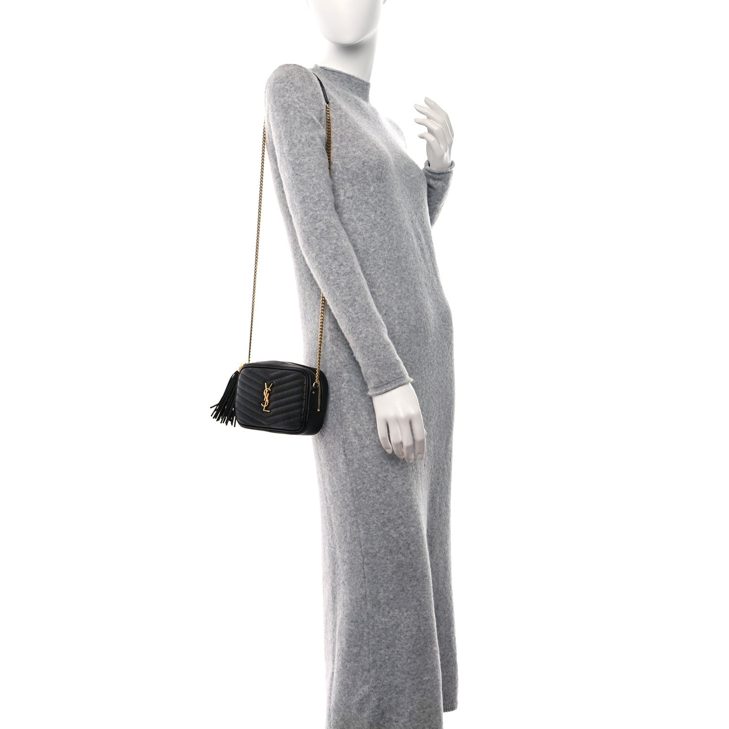 Grain De Poudre Matelasse Monogram Mini Lou Camera Bag Black