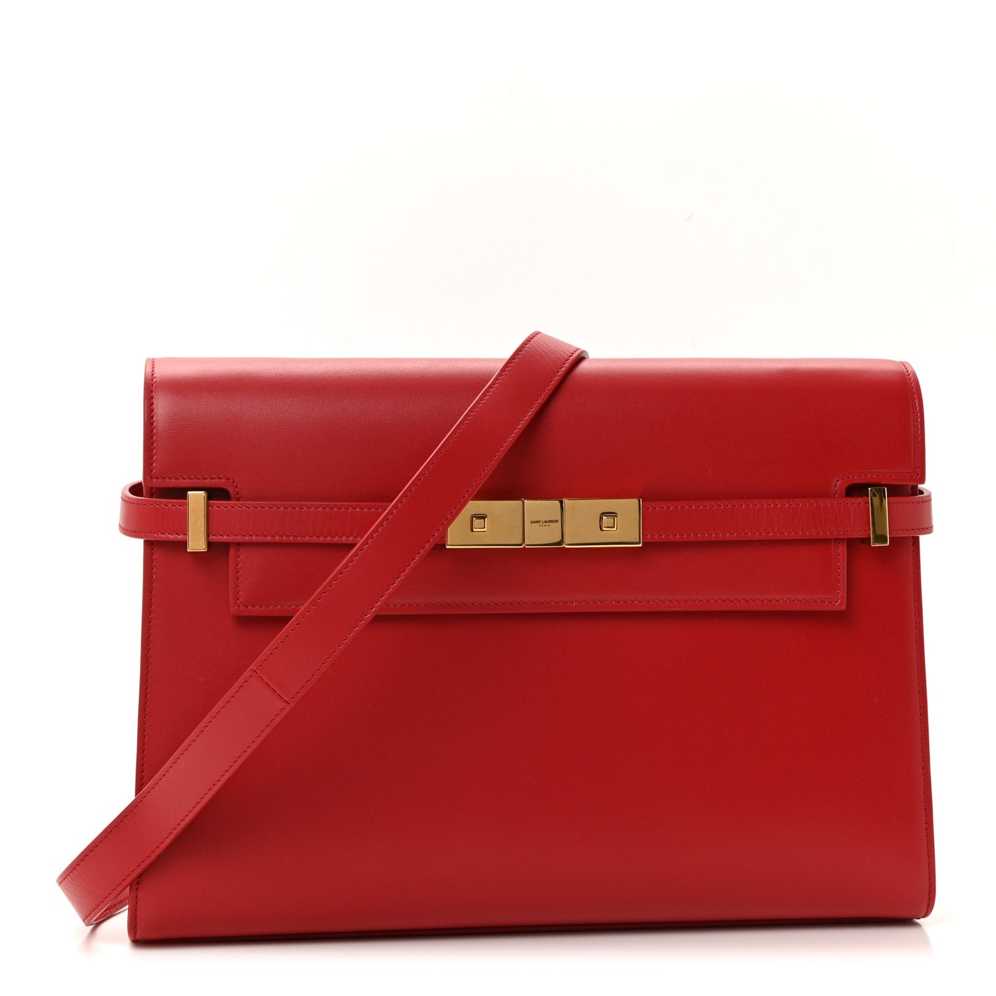 Smooth Calfskin Manhattan Shoulder Bag Rouge Eros