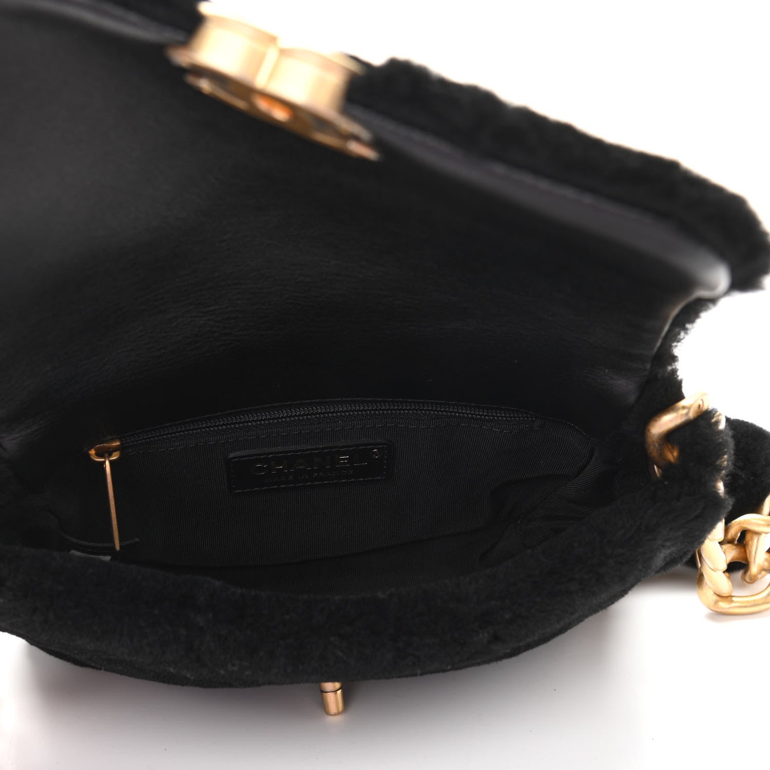 Chanel Shearling Quilted Single Flap Black 5 of 11