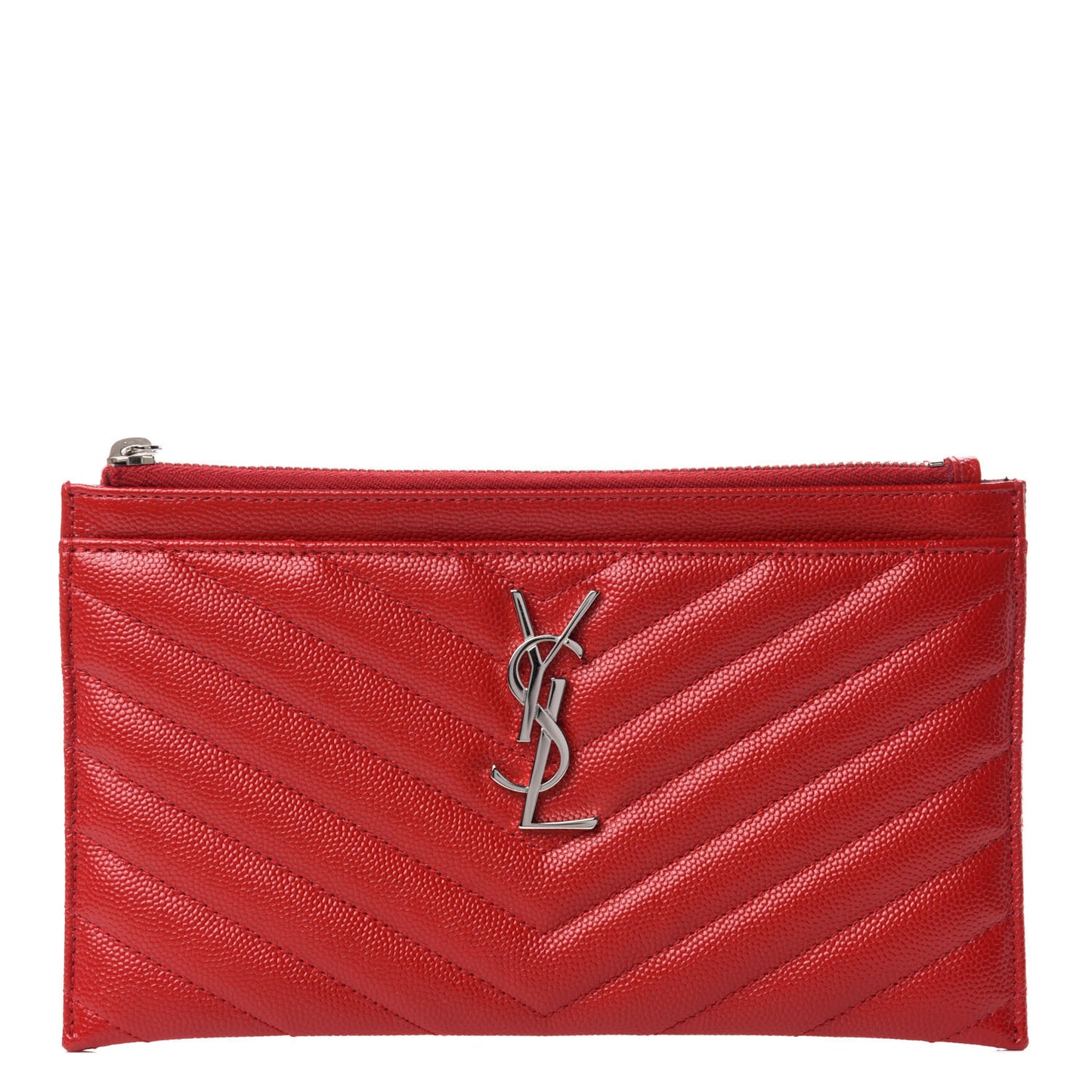Grain De Poudre Chevron Monogram Bill Pouch Red