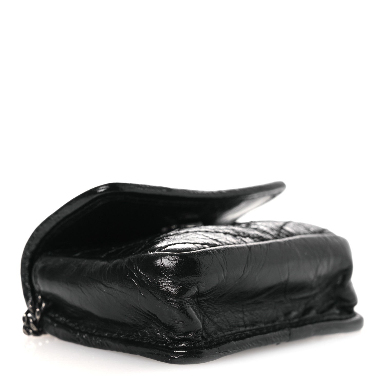 Saint Laurent Crinkled Calfskin Matelasse Monogram Niki Airpods Holder Micro Bag Black 4 of 11