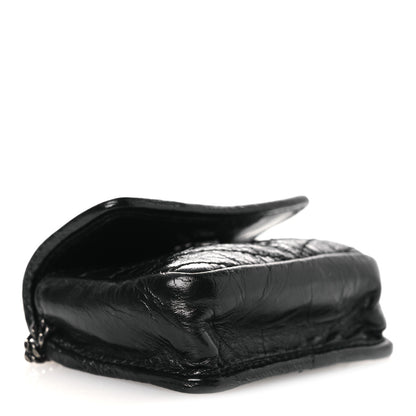 Saint Laurent Crinkled Calfskin Matelasse Monogram Niki Airpods Holder Micro Bag Black 4 of 11