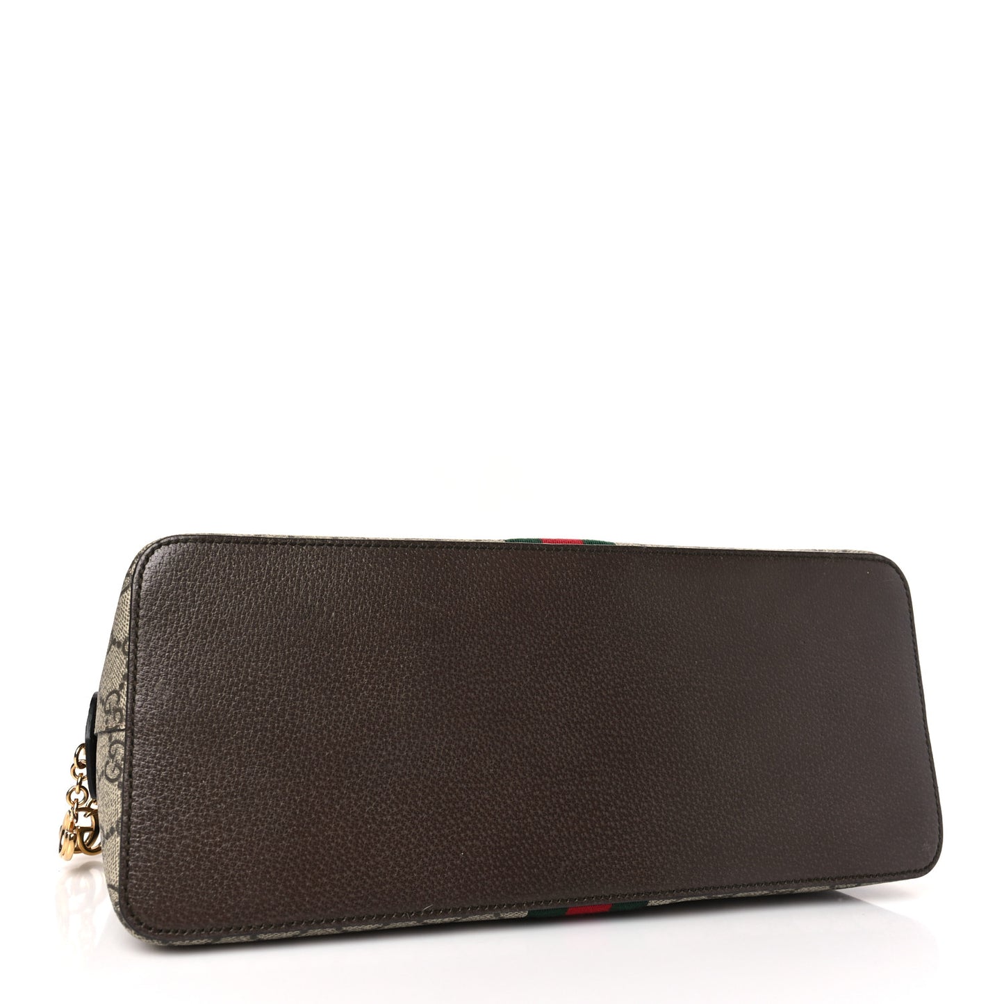 GG Supreme Monogram Web Medium Ophidia Top Handle Dome Bag Brown