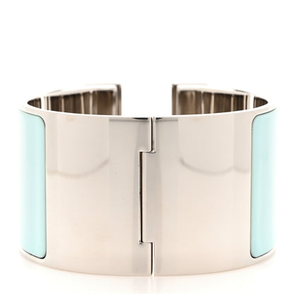 Hermes Enamel Extra Wide Clic Clac H Bracelet PM Bleu Glacier 3 of 5