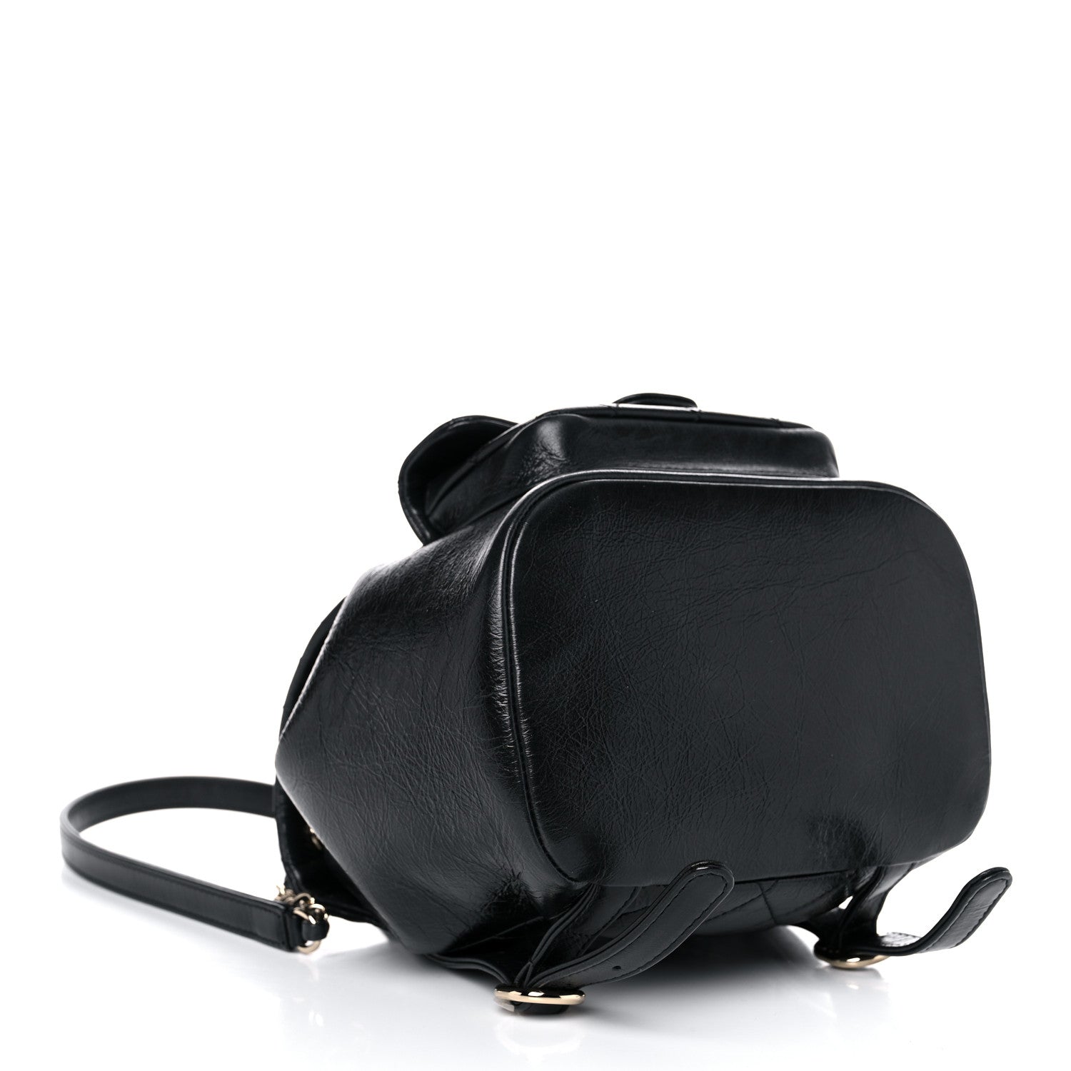 Chanel Glazed Aged Calfskin Quilted Small Duma Drawstring Backpack Black 4 of 12