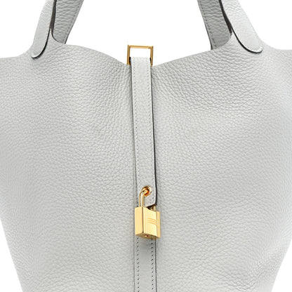 Hermes Taurillon Clemence Picotin Lock 22 MM Gris Platine 8 of 13