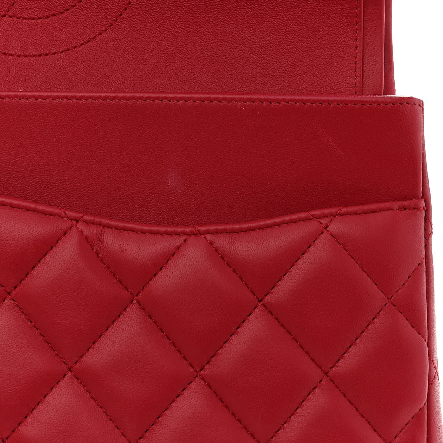 Chanel Lambskin Quilted Jumbo Double Flap Red 12 of 12