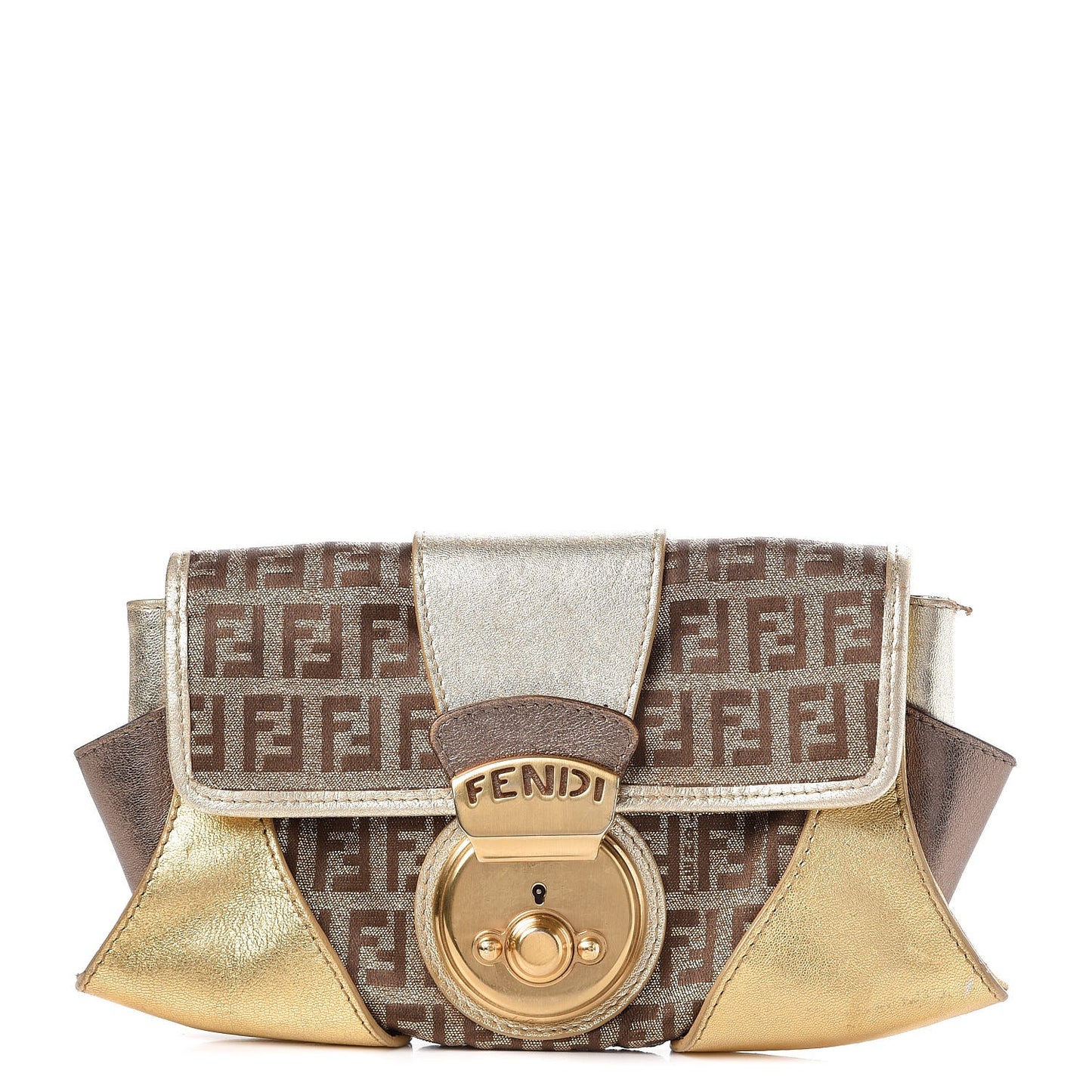 Metallic Calfskin Zucchino Compilation Pochette Gold