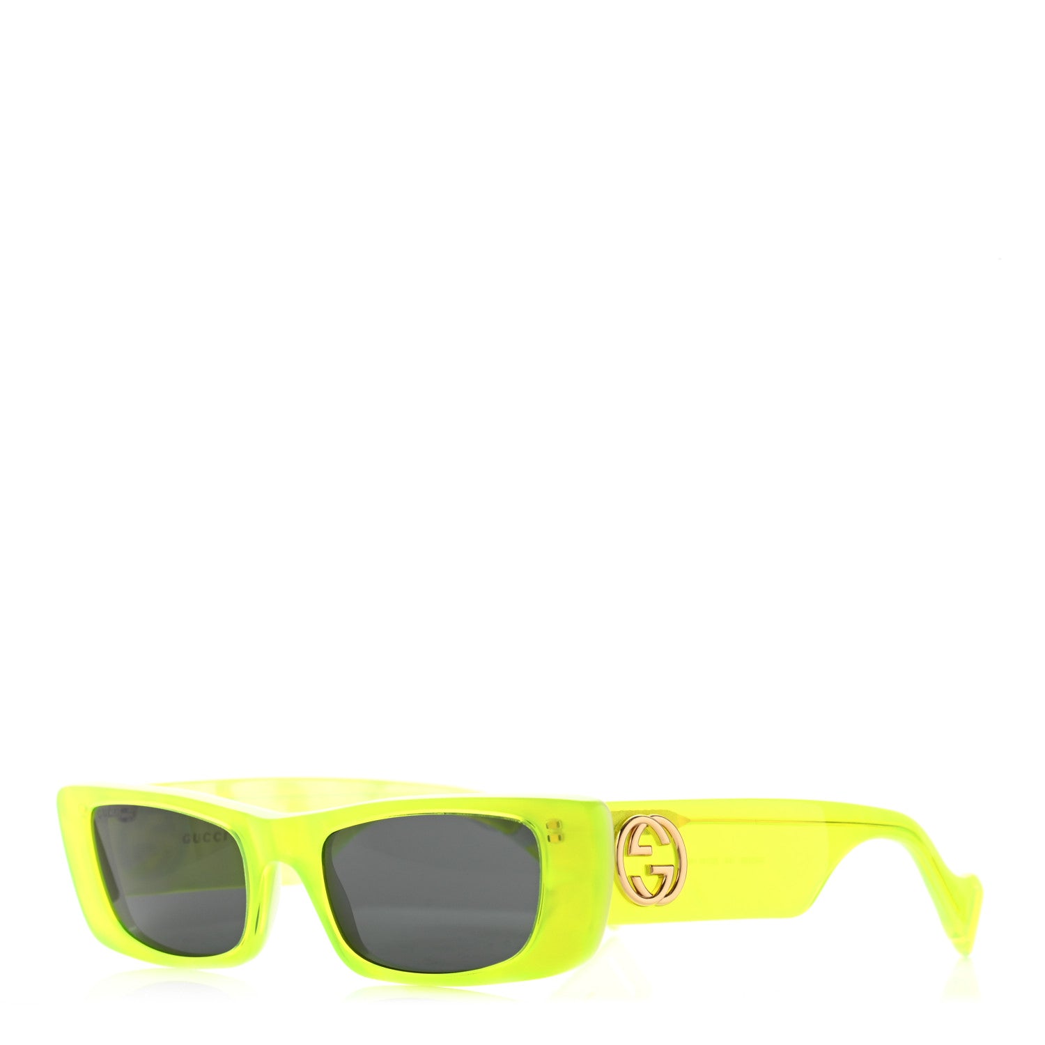 Gucci Acetate Rectangular Sunglasses GG0516S Fluorescent Yellow 1 of 8