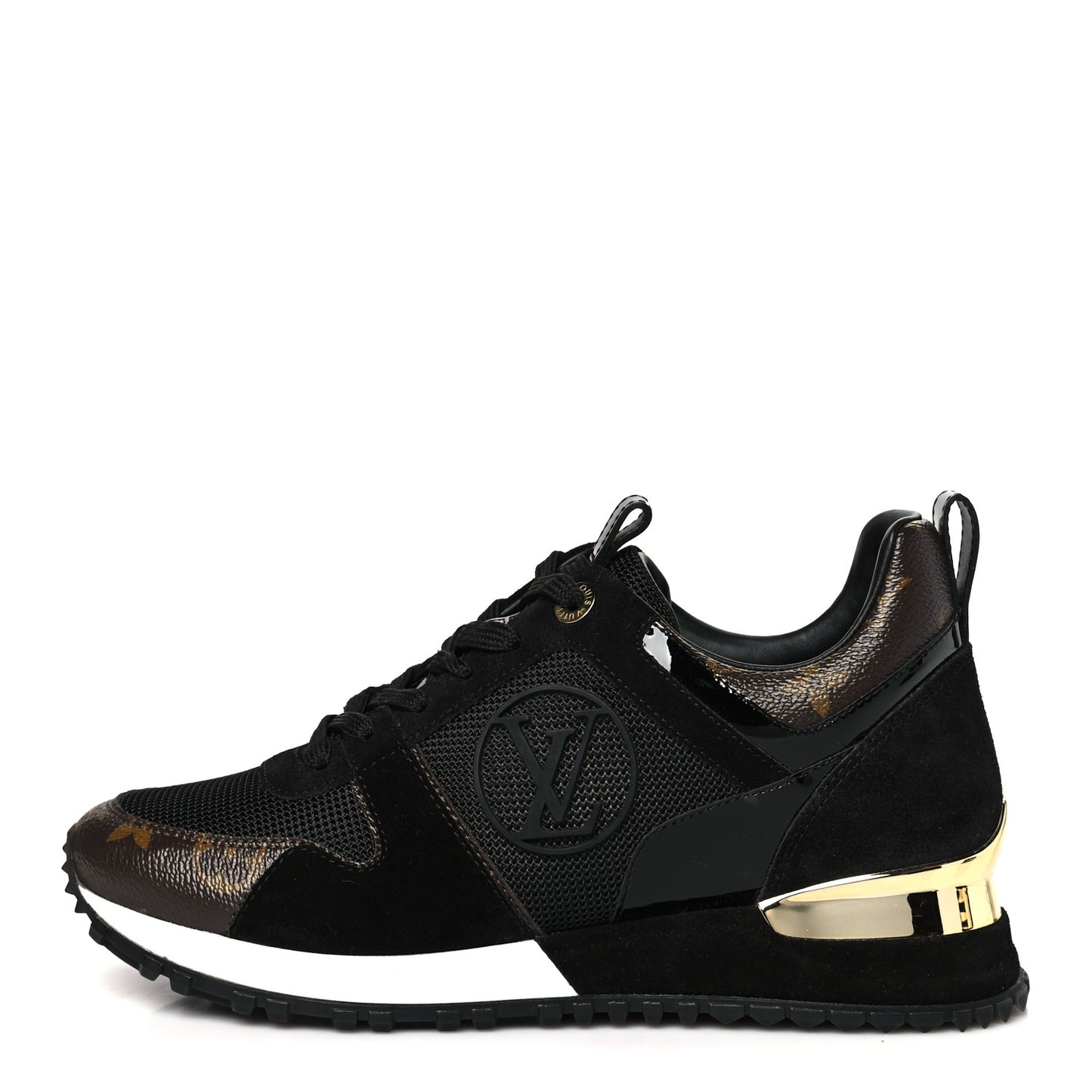 Suede Monogram Run Away Sneakers 36 Black