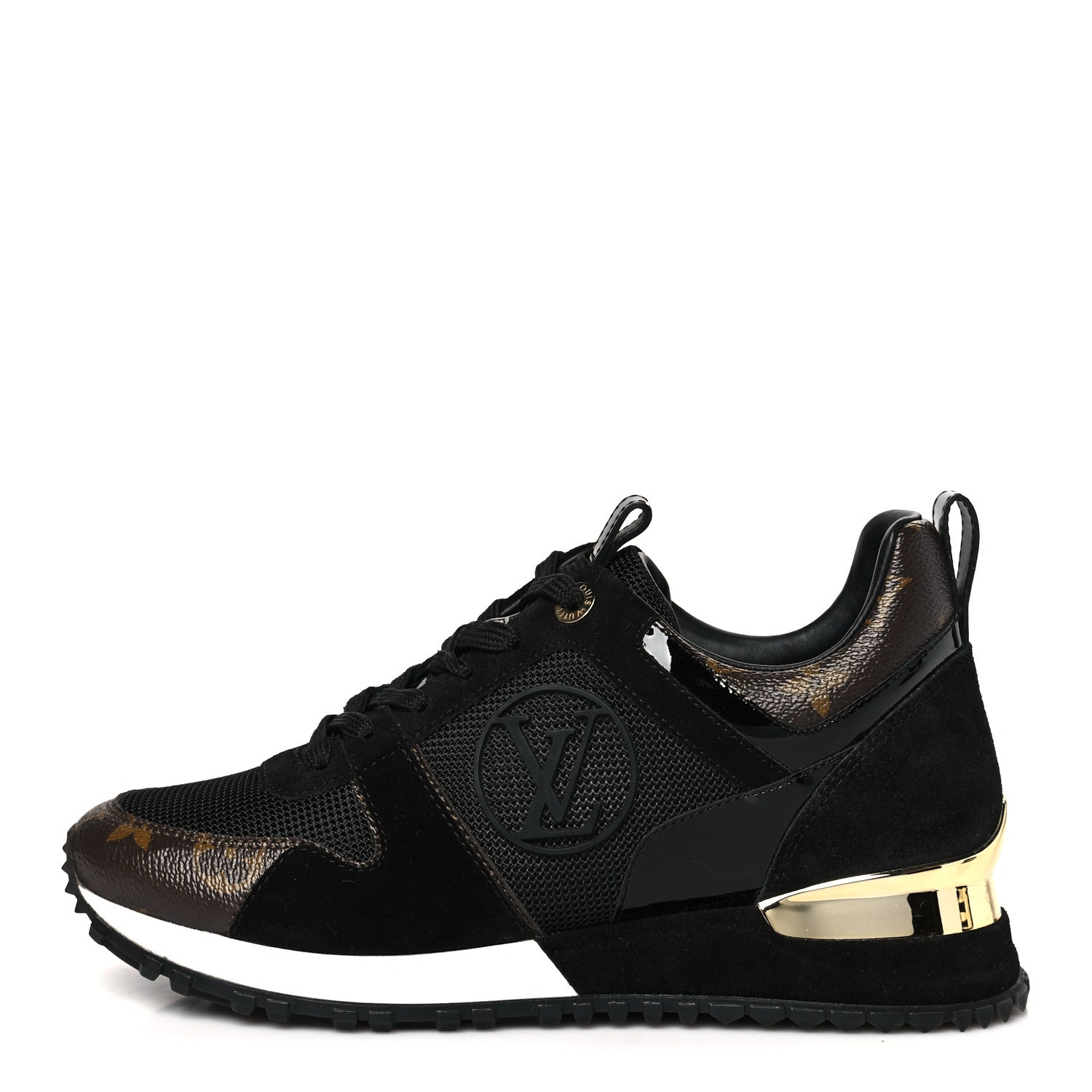 Louis Vuitton Suede Monogram Run Away Sneakers 36 Black 1 of 10